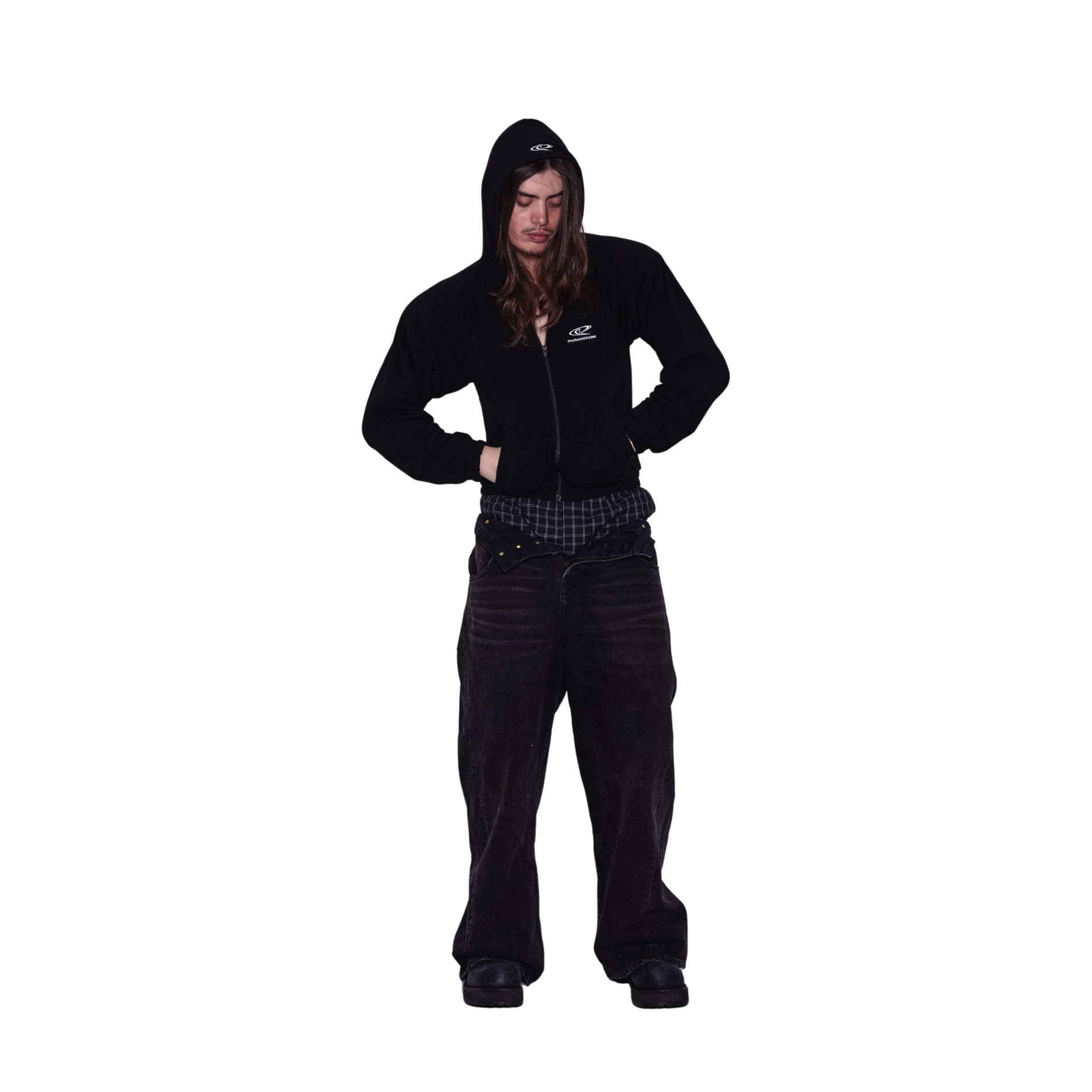 Protocol Index｜Athleisure Zip Hoodie (Single Black)