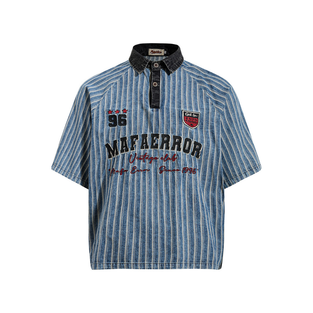 96復古俱樂部條紋POLO衫