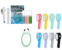 XC131 韓國溫泉美肌花灑套裝 (花灑頭*1, 花灑頭套及2M喉管 *1, 花灑頭過濾芯(一盒3個) *1, 溫泉濾芯(一套4個香味) *1)