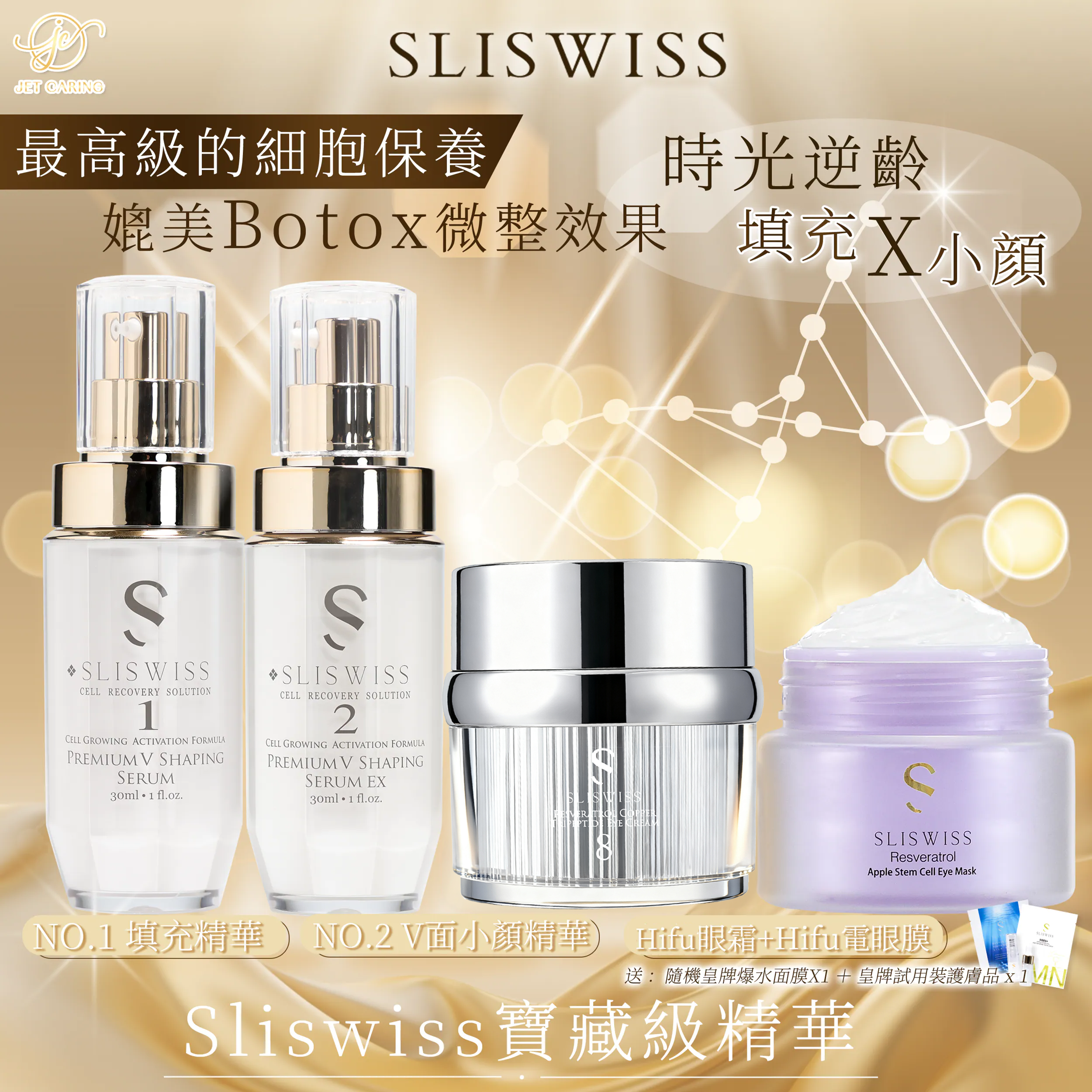 SLISWISS 1＋2微整容套裝+ HIFU眼霜 + HIFU電眼膜