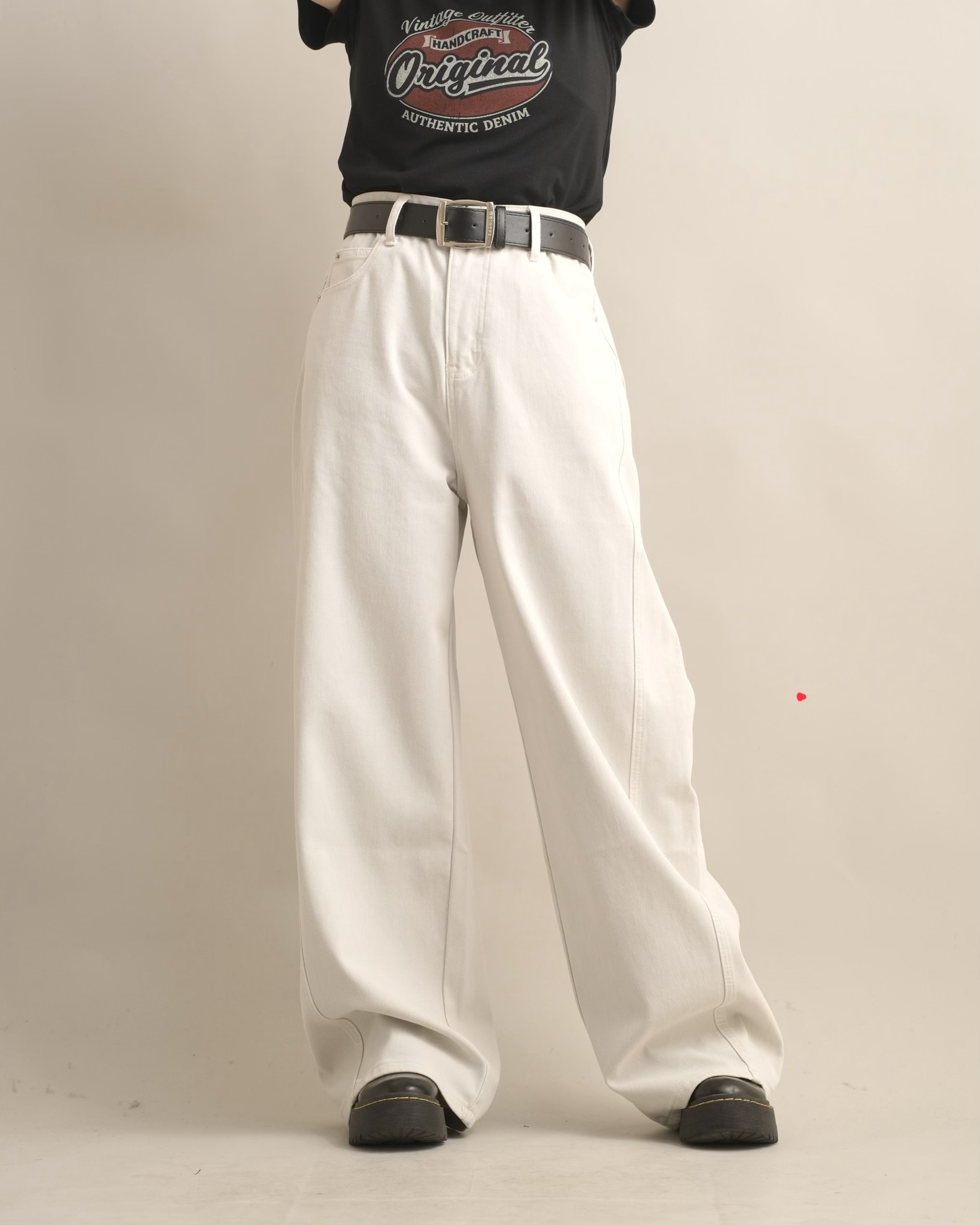 060369 落地感休閒寬褲 - 2 colors (附皮帶)