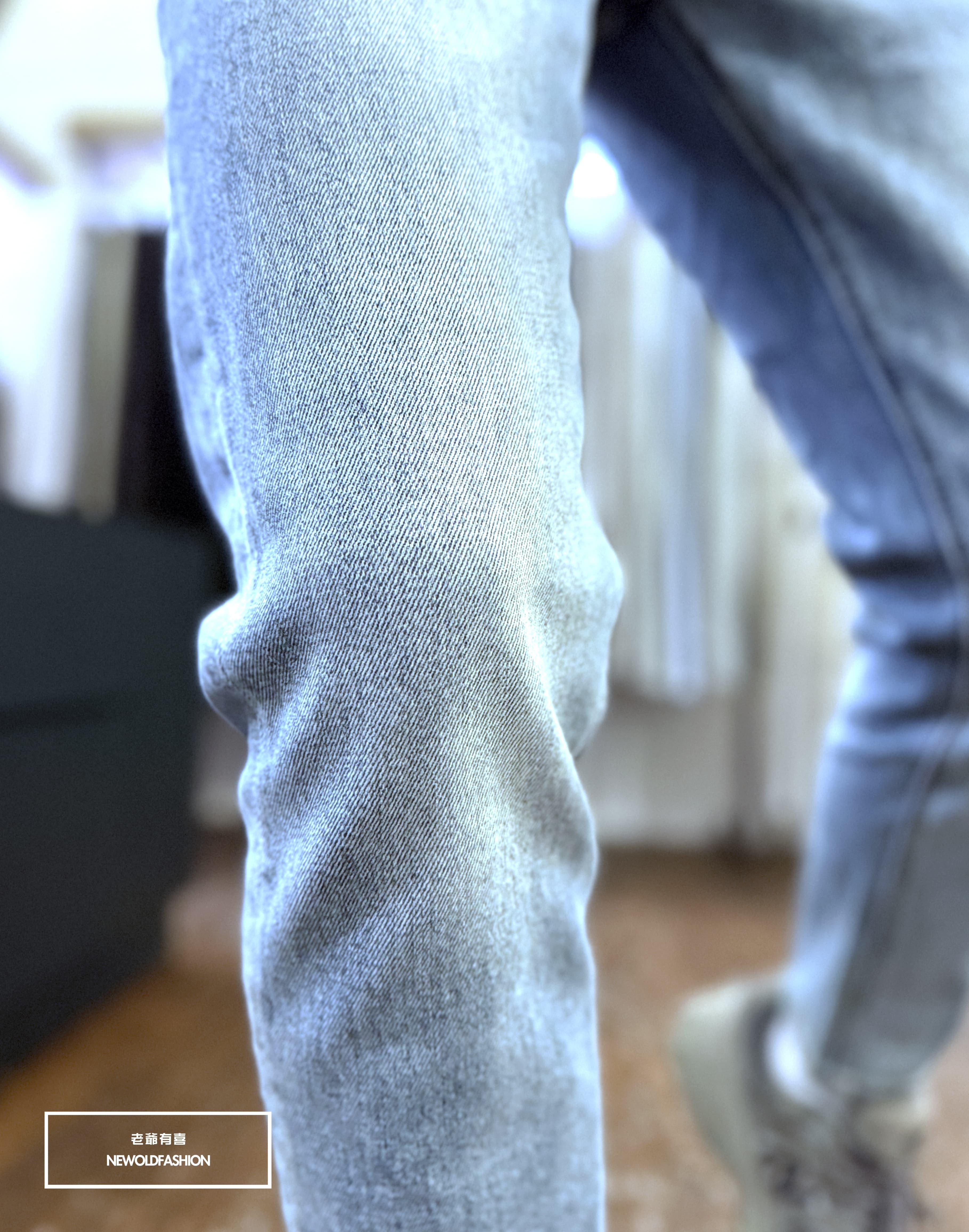 『官網限定』重磅中藍刷白素面九分小直筒(NOF2603K595)