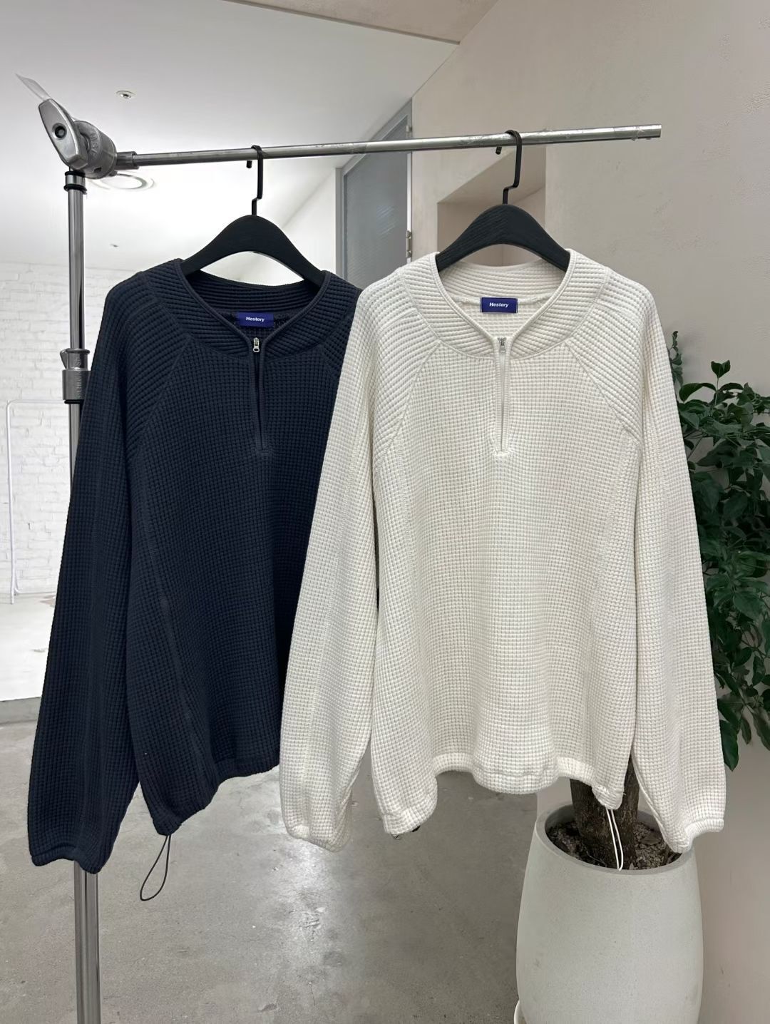 暗紋半開胸長袖衫 Hestory-122T