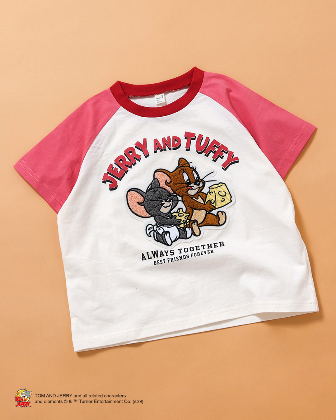 日本 BREEZE 湯姆貓與傑利鼠 天竺棉短袖上衣 (粉紅色，120) V207716