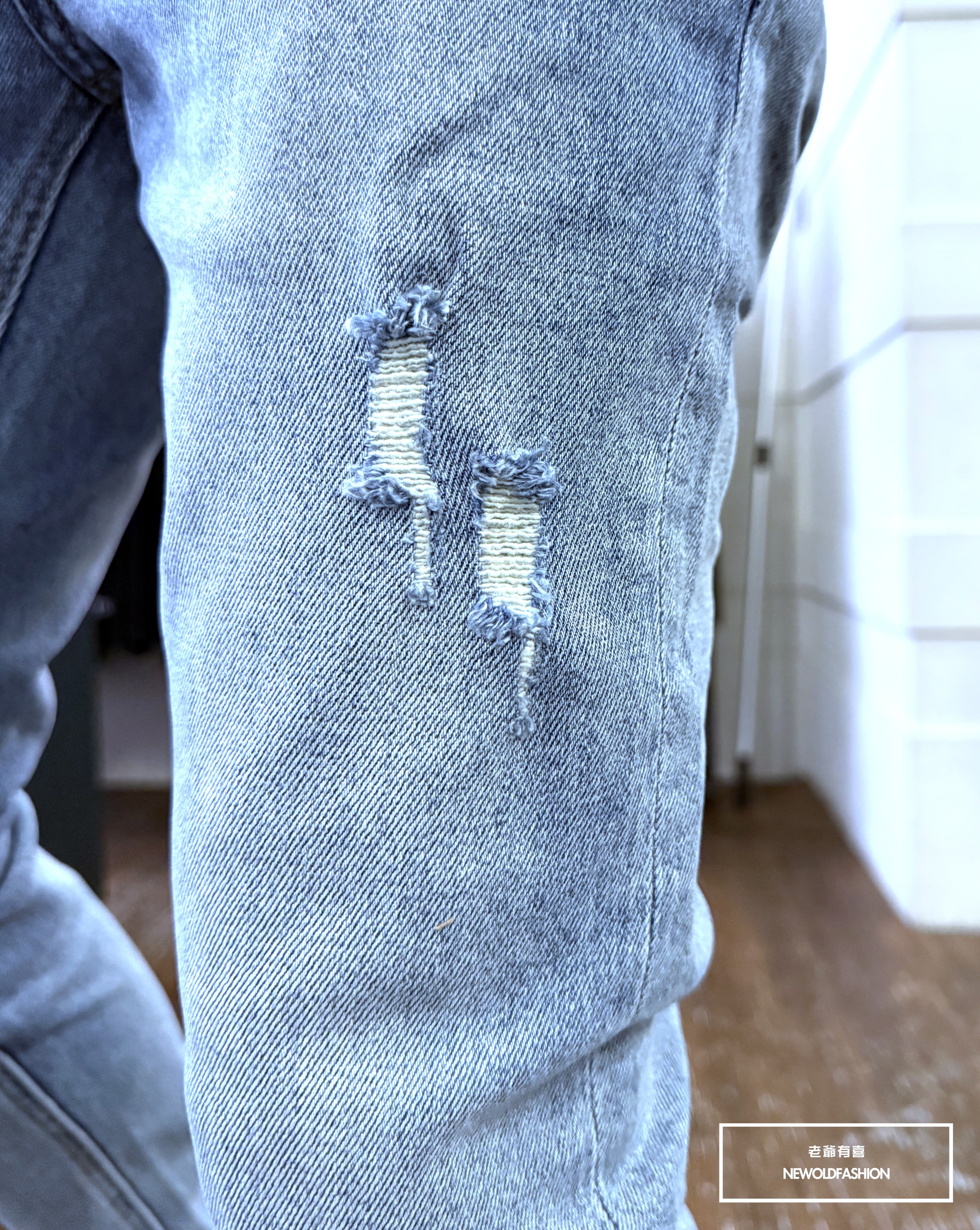 『官網限定』重磅U刺繡微刷破壞九分小直筒(NOF2603K599)