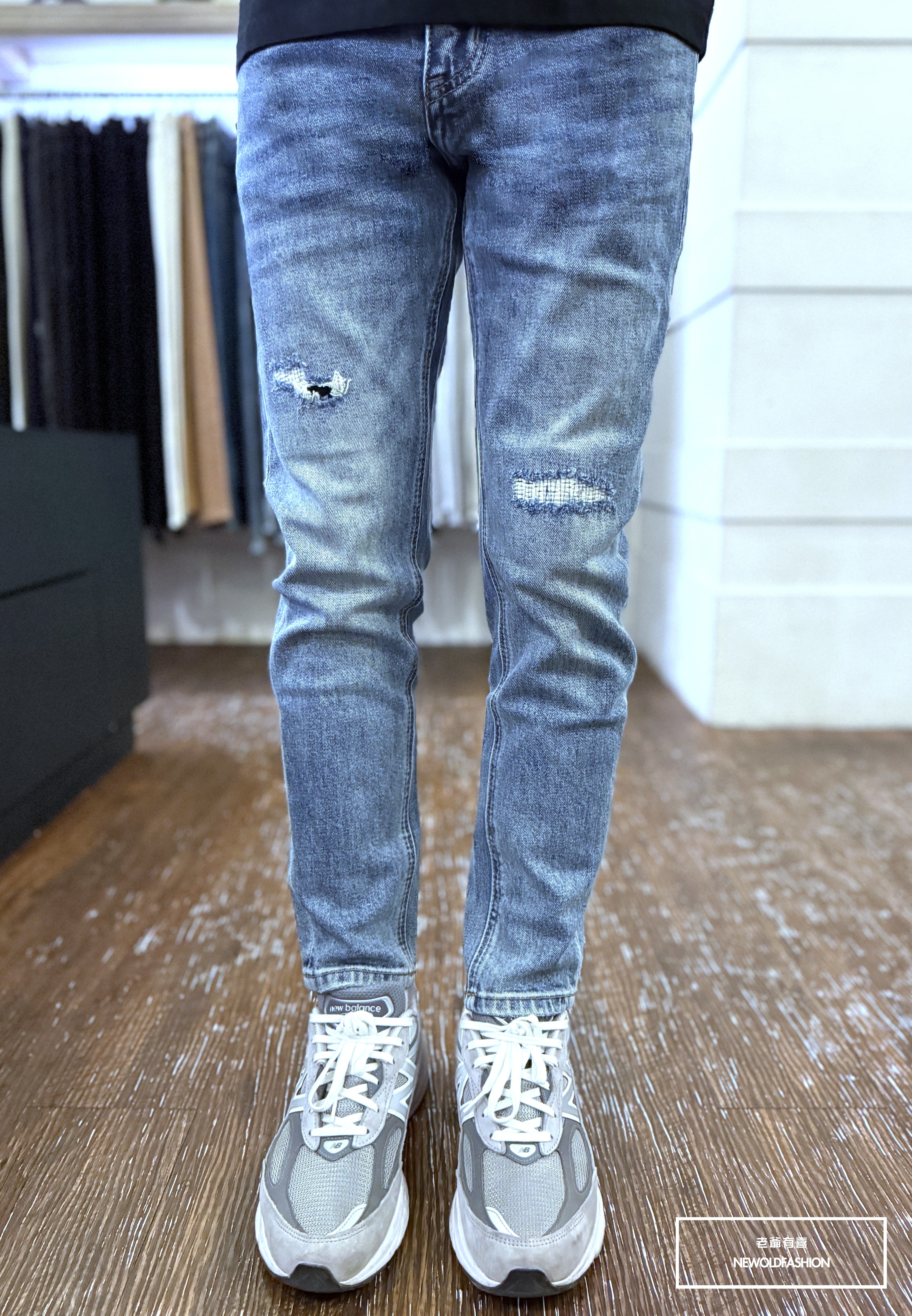 『官網限定』重磅車縫微刷破壞九分小直筒(NOF2603K592)