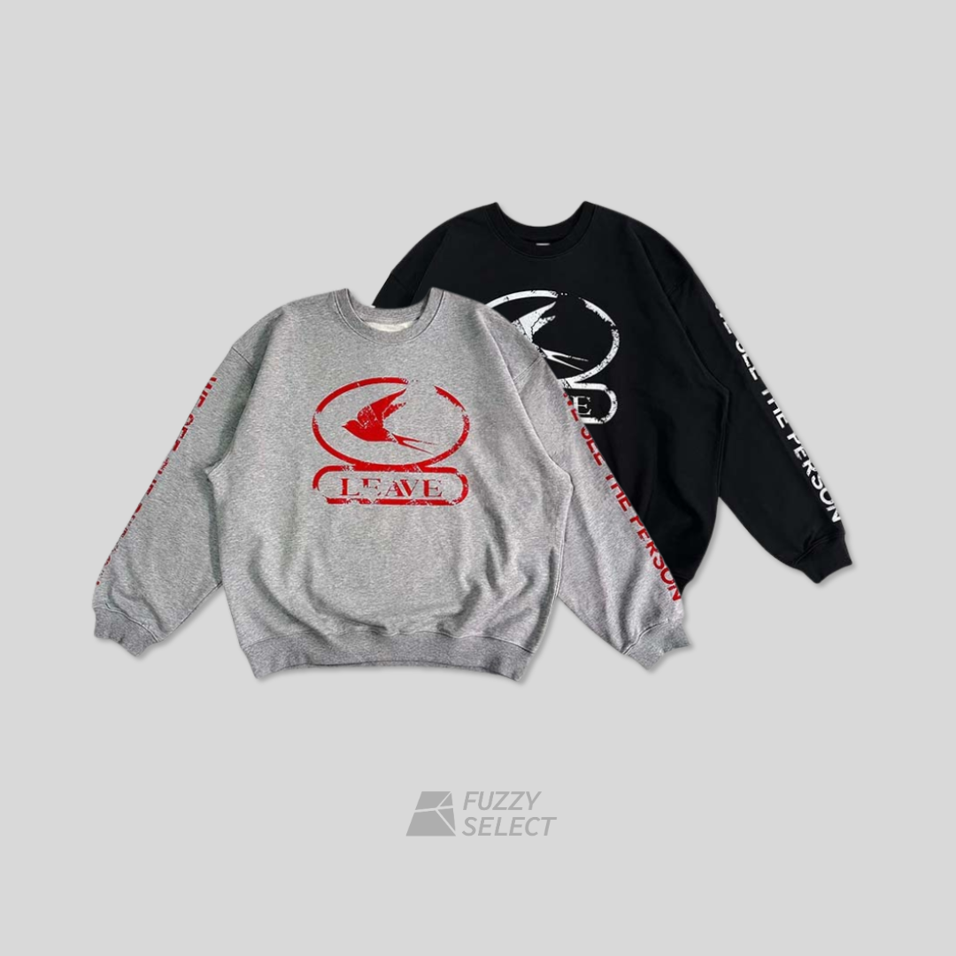 【逢甲FUZZY】MTA Leave Sweatshirt Gray 印花 寬鬆 落肩 衛衣 長袖 灰 黑 M25AWSS01-GY