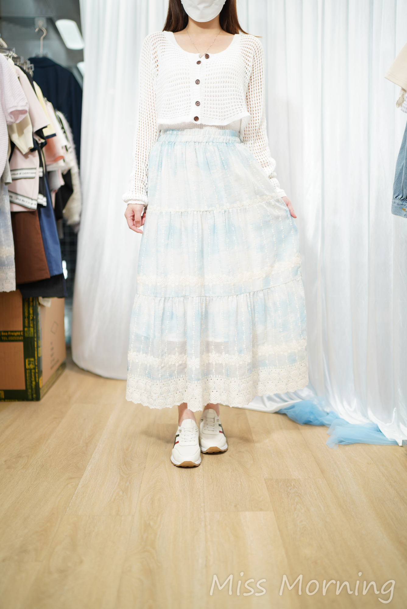 鈕扣洞洞款一套兩件(15120)