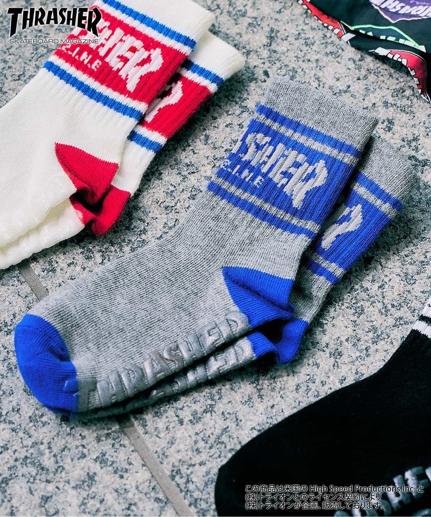 日本 F.O.KIDS 滑板聯名 THRASHER 運動風格襪款 (16-21) L254036