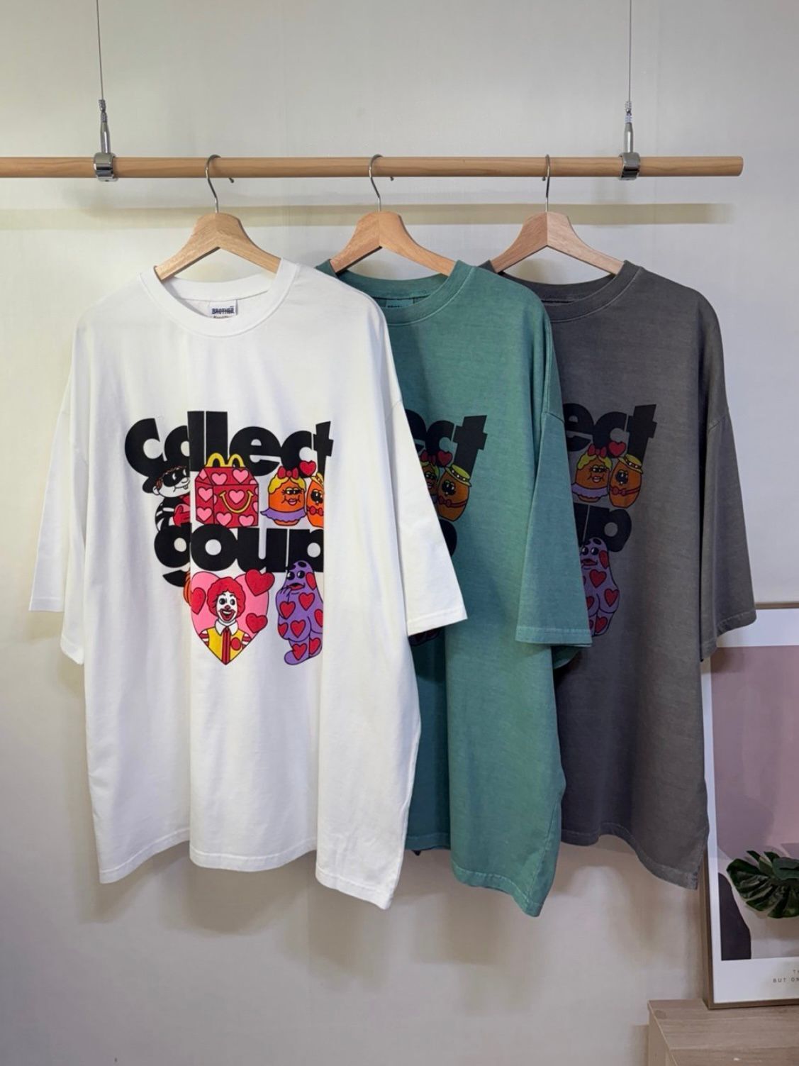 OverSize洗水卡通圖案英文字短袖Tee MB-031T