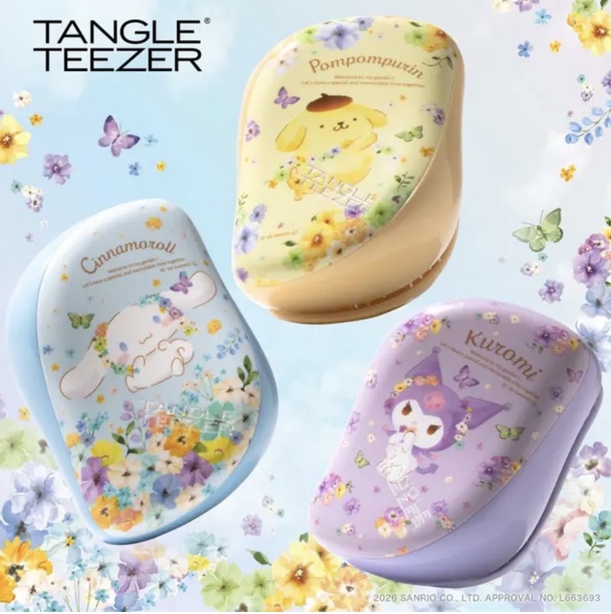 【最新發售】JP Tangle Teezer x Sanrio 花花 便攜式無痛解結梳 4589 TK260321