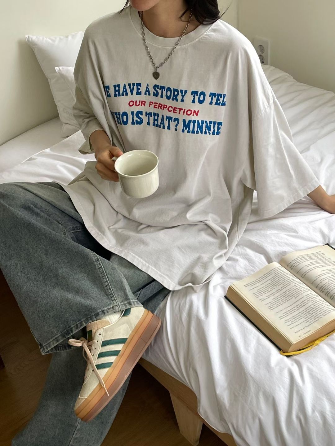 OverSize洗水英文字短袖Tee MB-033T