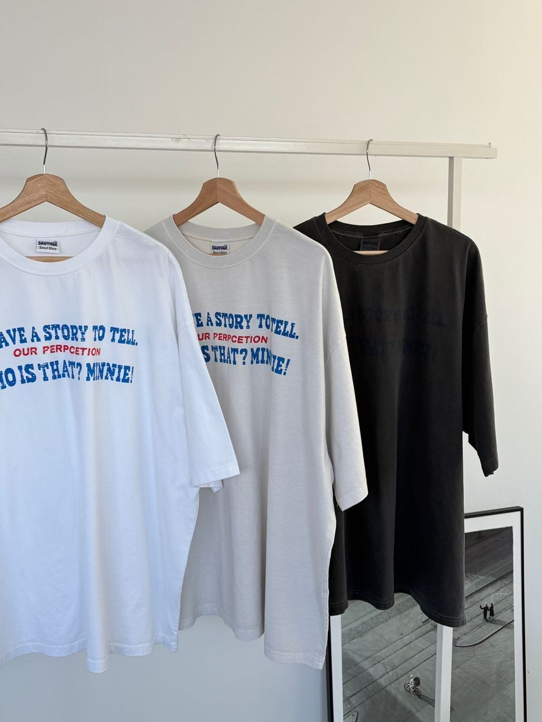 OverSize洗水英文字短袖Tee MB-033T