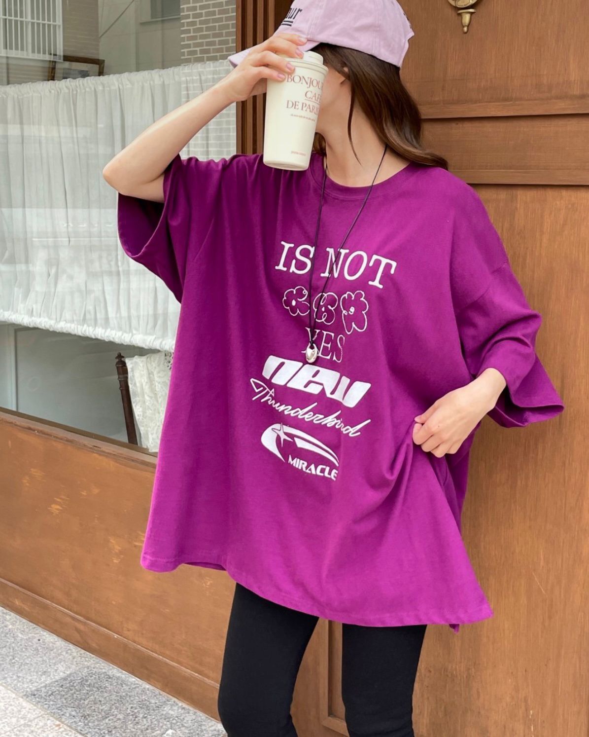 OverSize英文字圖案短袖Tee MB-034T