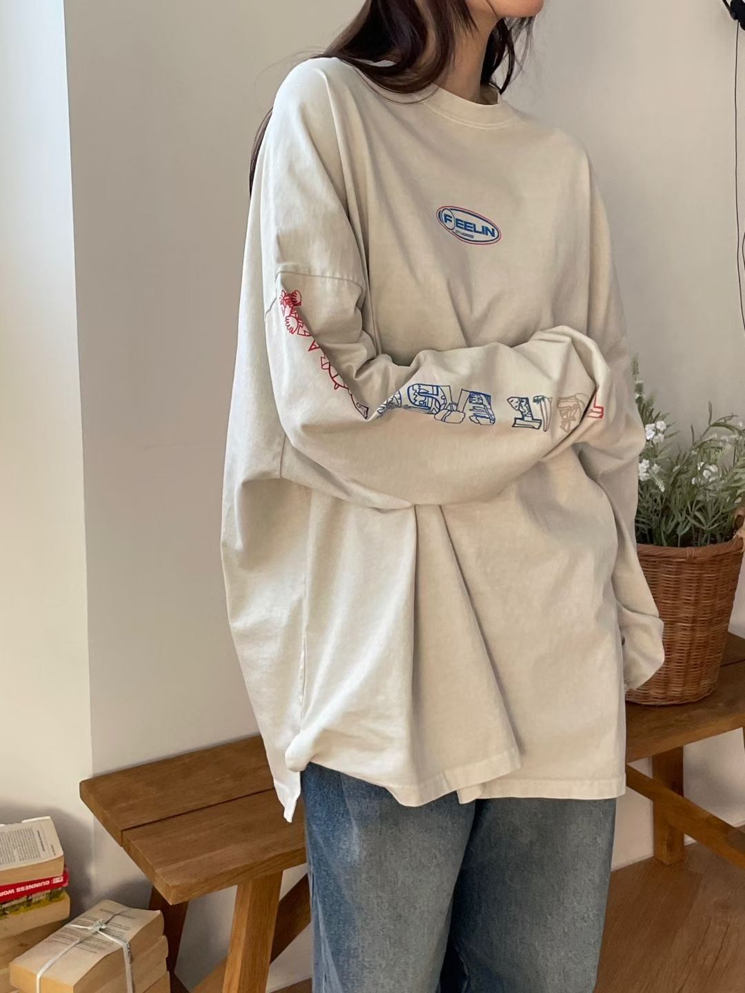 英文字長袖衫 MB-035T