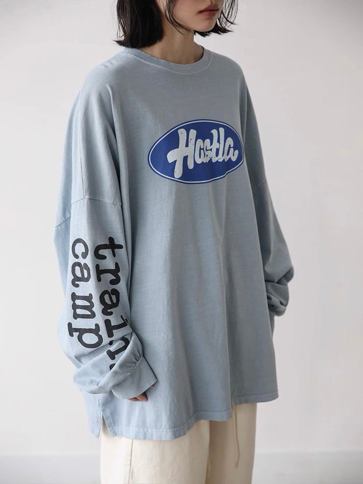 洗水英文字長袖衫 MB-038T