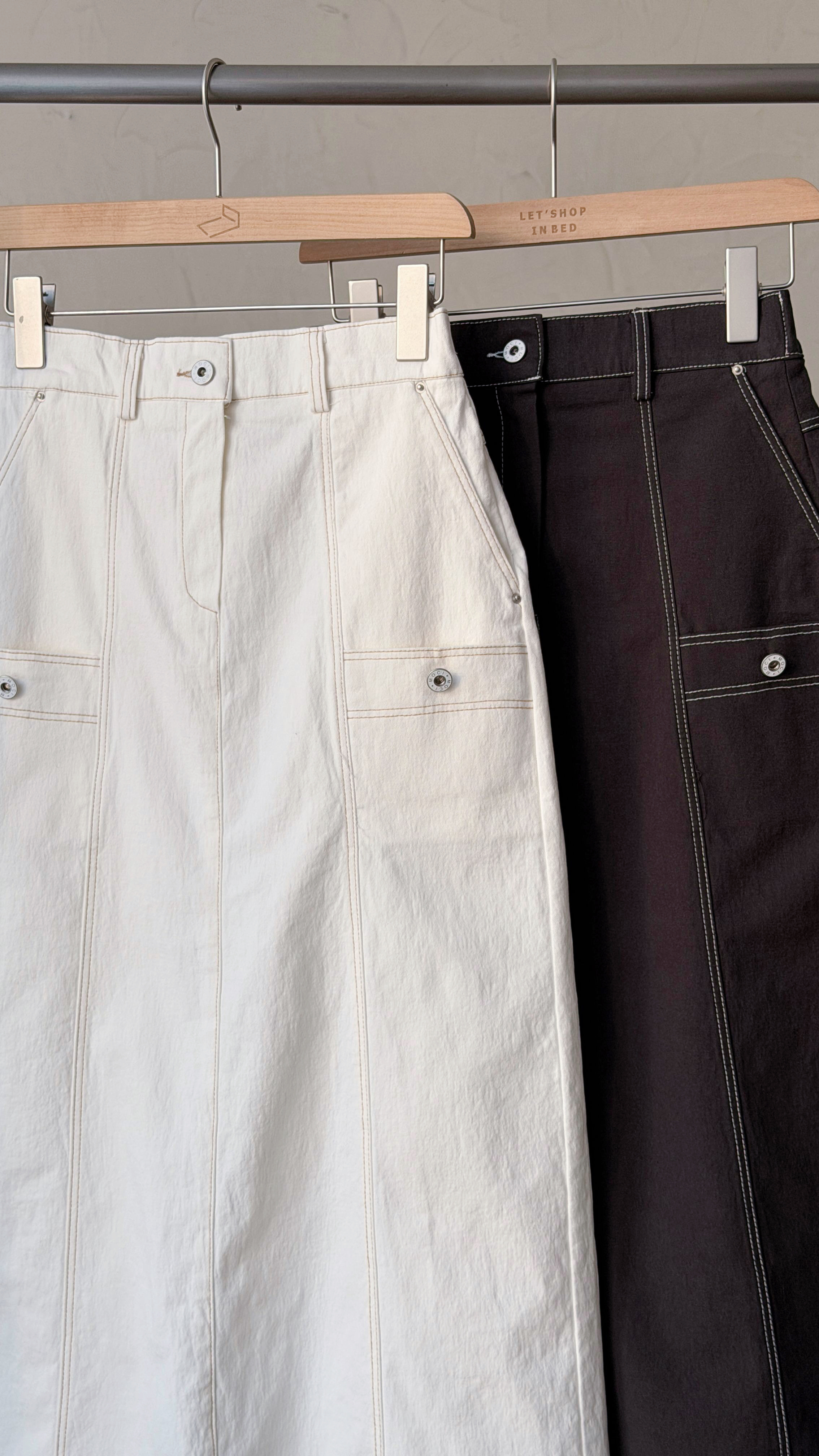 KR512 春夏必備薄彈性扯布直筒長裙-2色