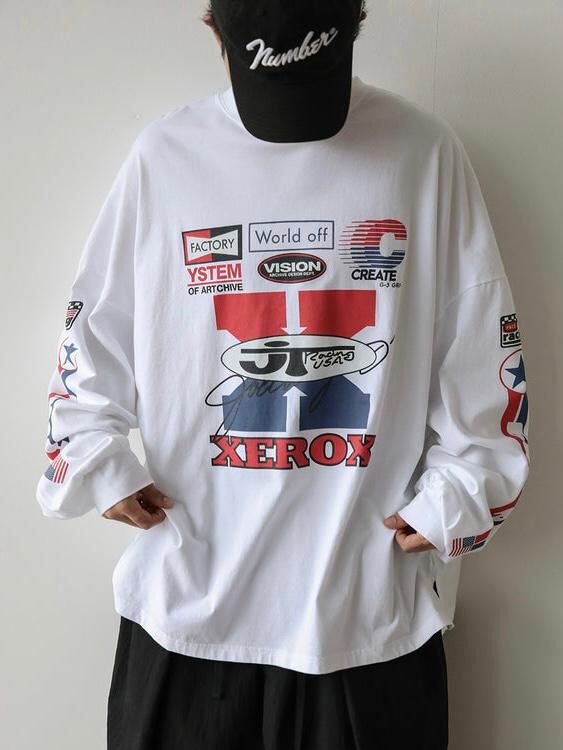 英文字圖案長袖衫 MB-037T