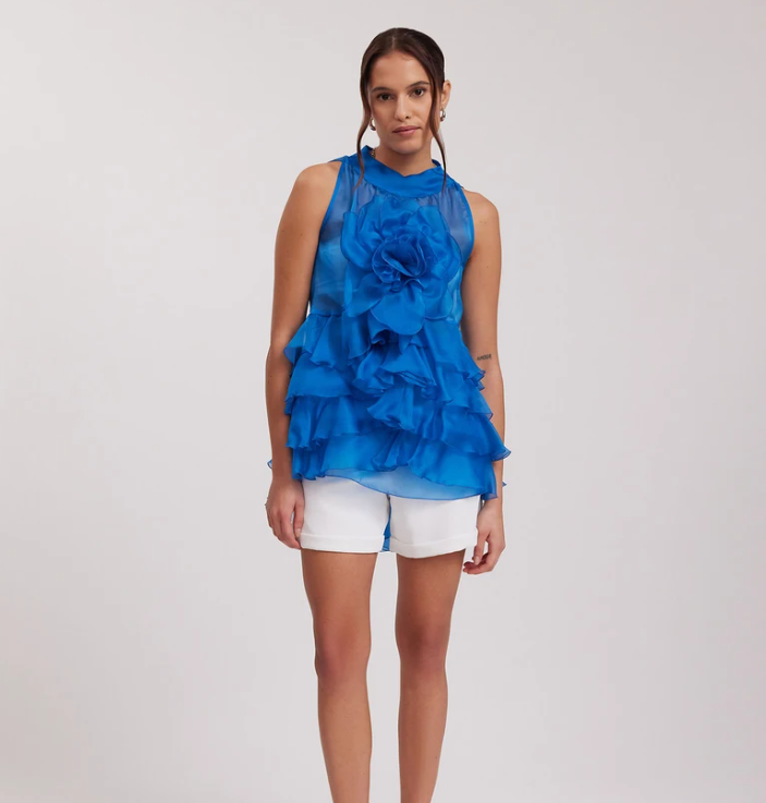 1AF0323-303 [ANNE FONTAINE] Aubrey Blouse Blue #P12371534 (EU)