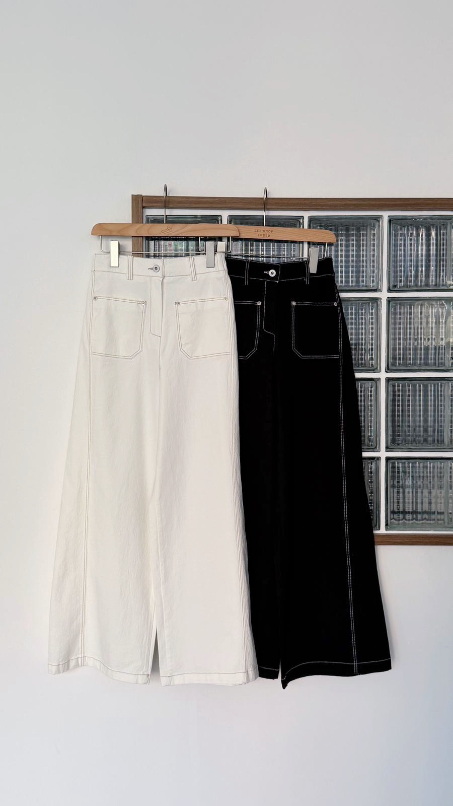 KR515 超顯直腳扯布直筒闊褲-2色