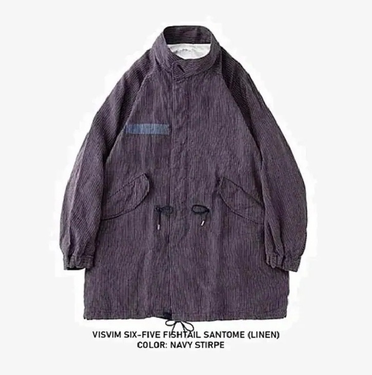 LAST SALE: VISVIM SIX-FIVE FISHTAIL SANTOME (LINEN) - NAVY STIRPE SIZE 2 IN STOCK NOW (現貨發售中)