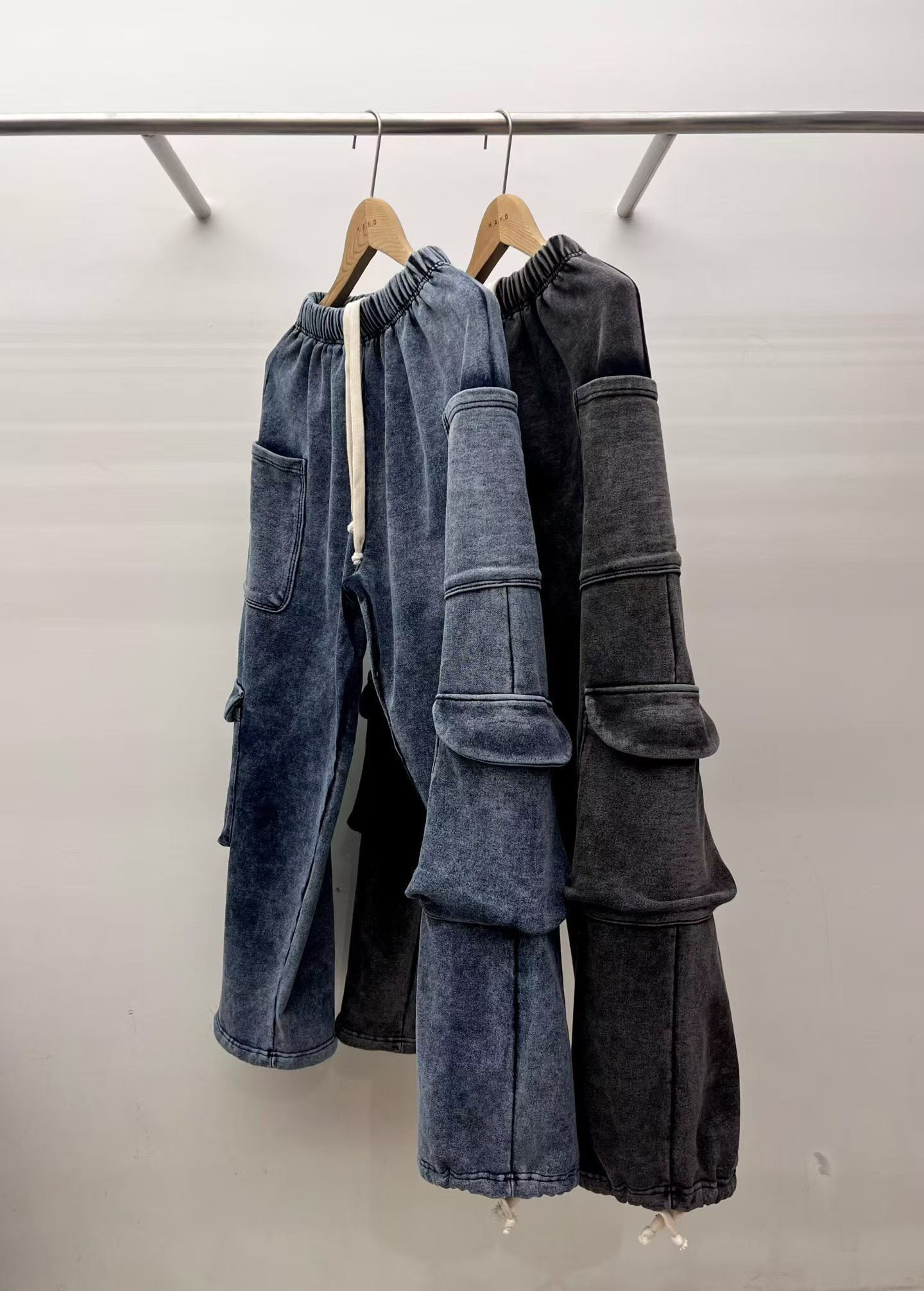 洗水淨色可束腳運動褲 HAND-055P