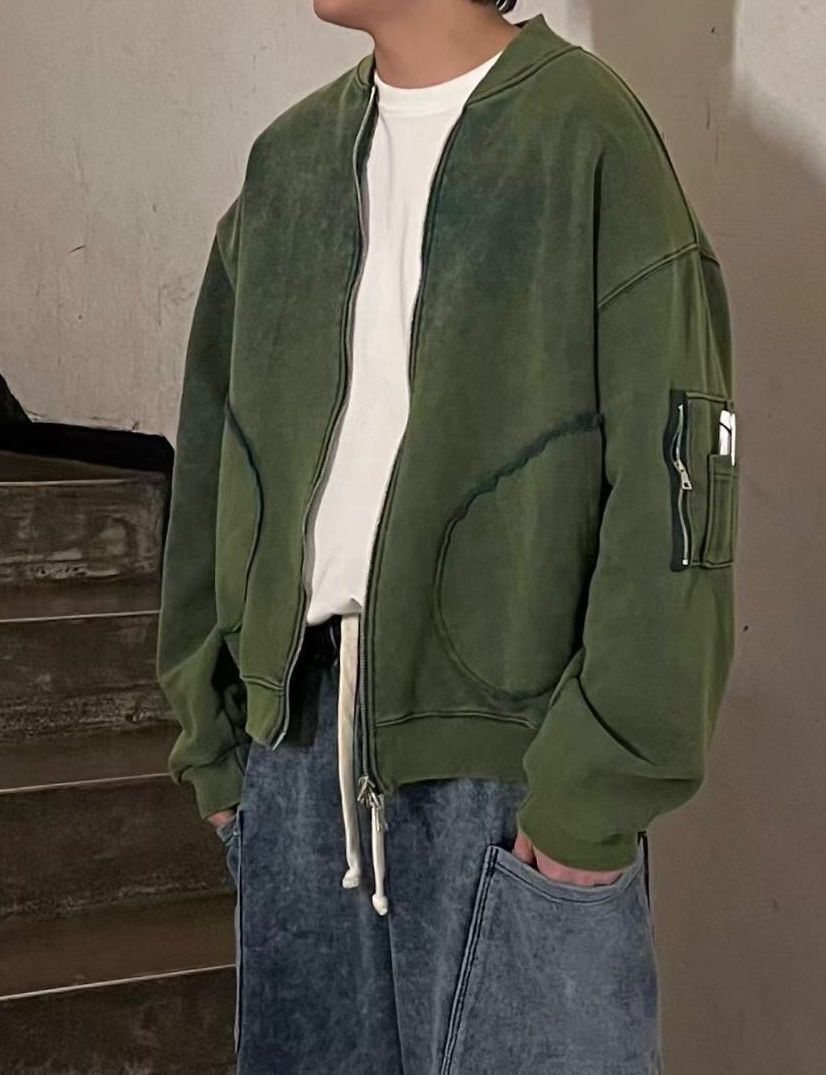 淨色拉鍊外套 HAND-057JK