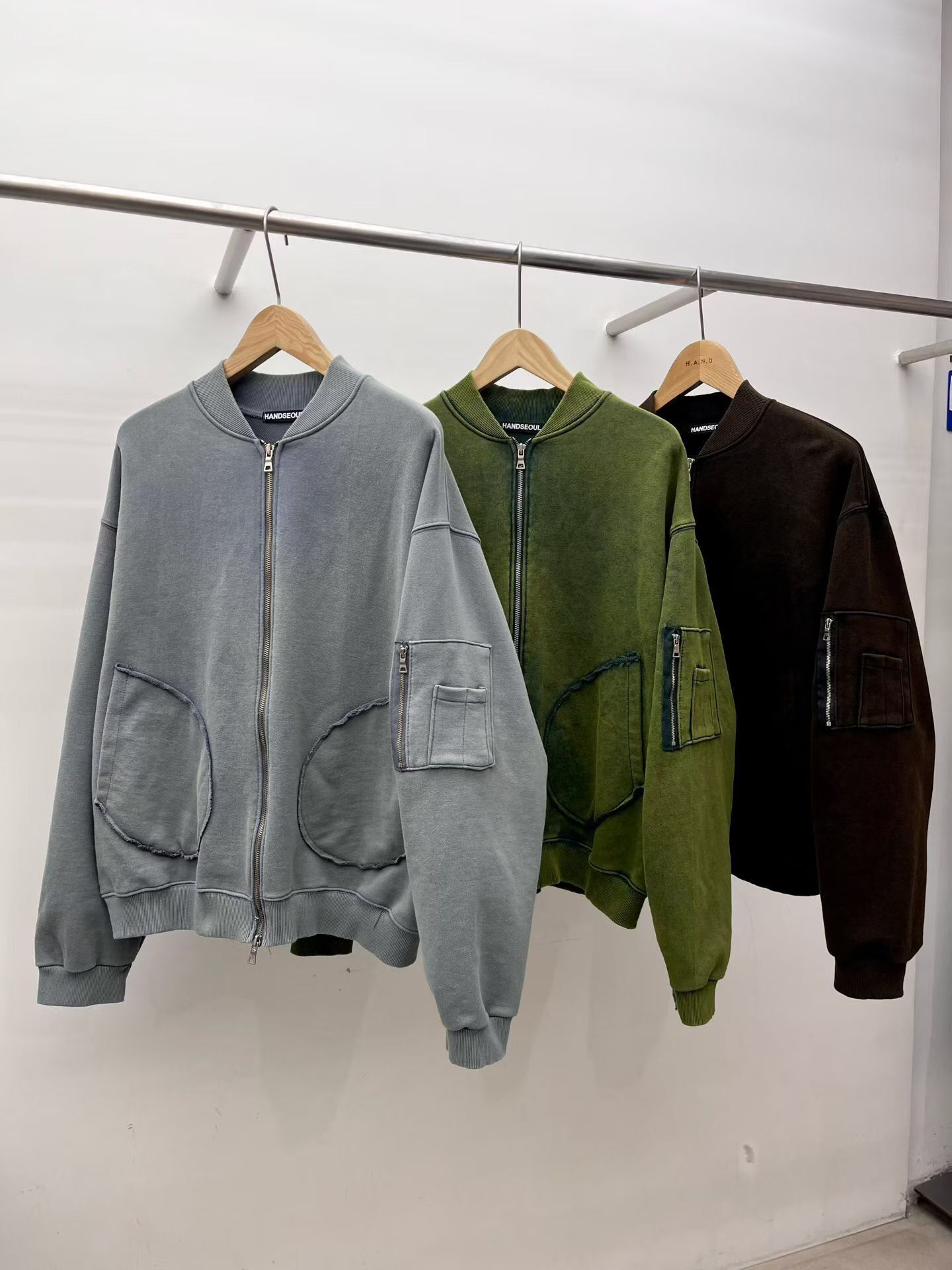 淨色拉鍊外套 HAND-057JK