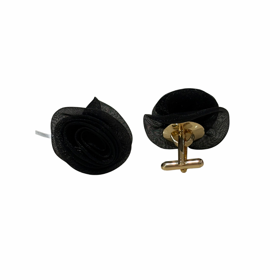 1AF0323-123 [ANNE FONTAINE] Rosae Cufflinks Black #P25A30903 (EU)