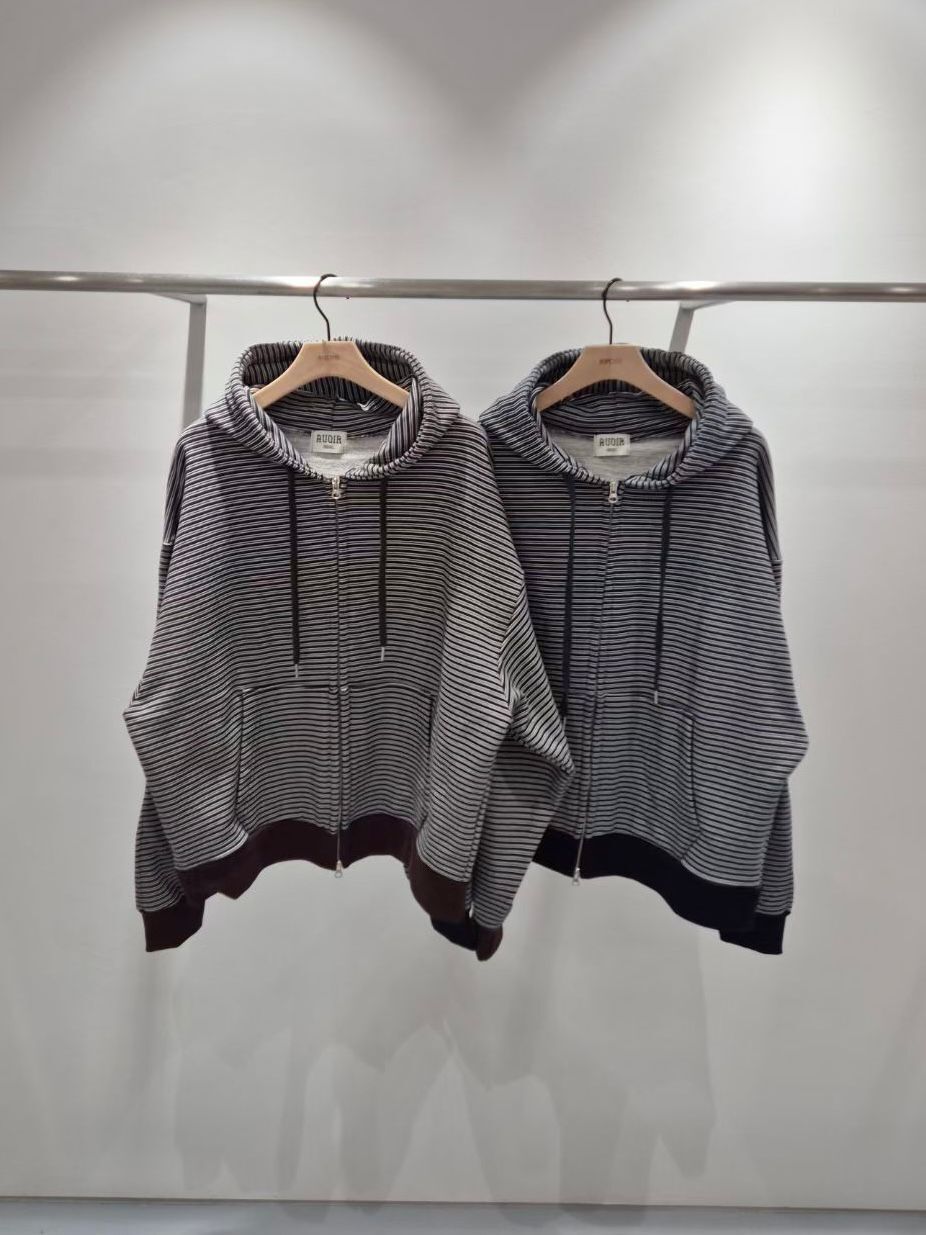 橫紋連帽拉鍊外套 AVOIR-018JK