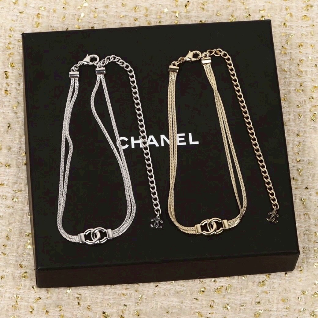 18k 香奶奶24b”雙層蛇骨choker高奢定製項鍊