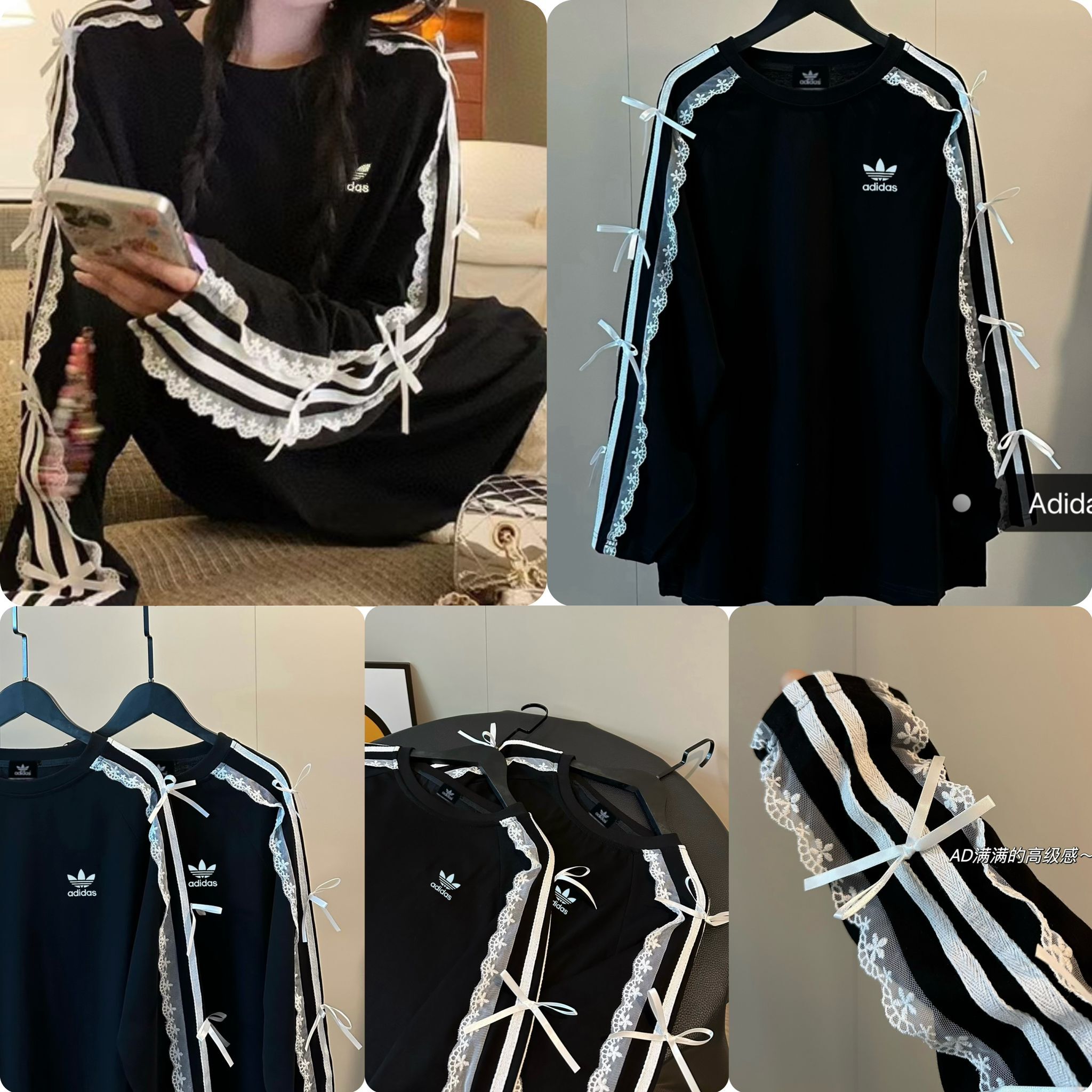 Adi*das 喱士花邊長袖Tee-2600141