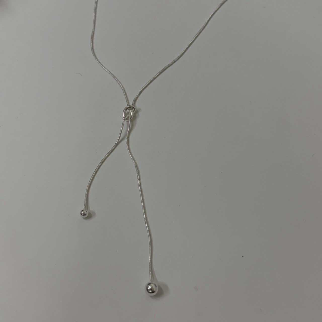 雙球垂墜滑珠項鍊