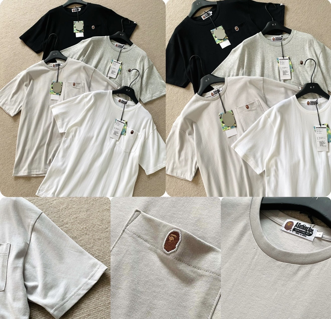 Bap*e  約色圓領胸袋小Logo短袖 Tee-2600142