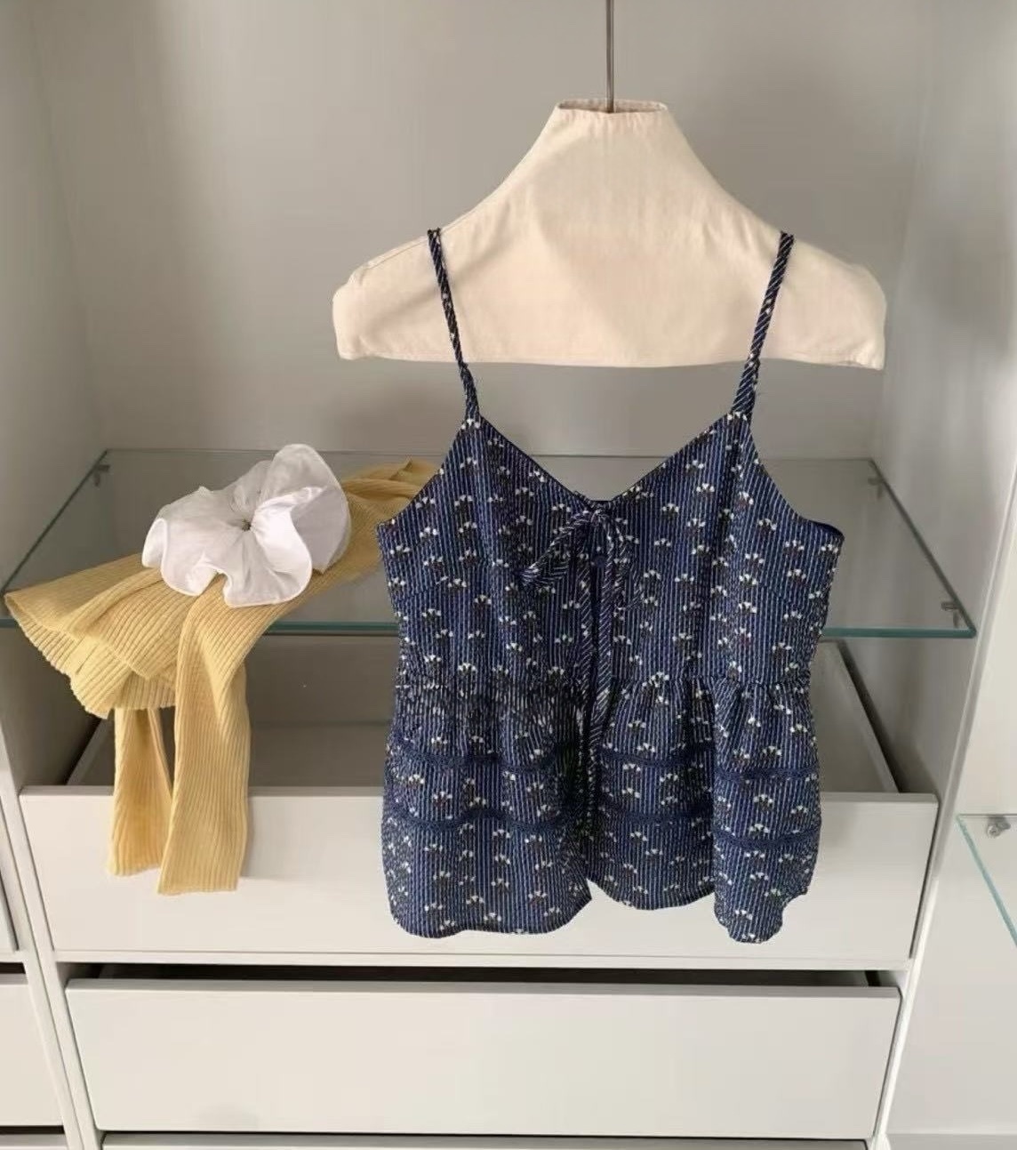 205 條紋碎花吊帶背心