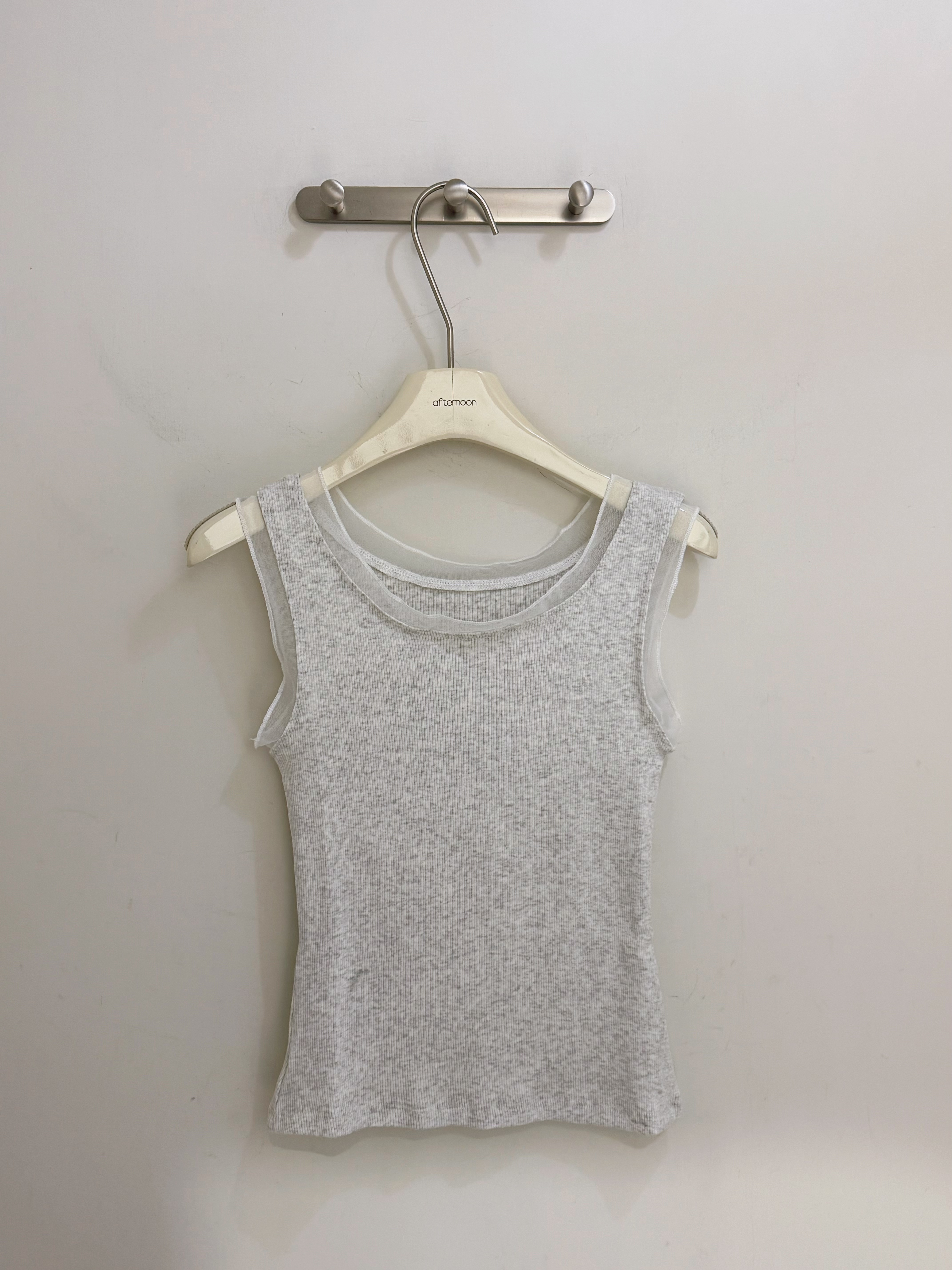 6612 拼接網紗背心