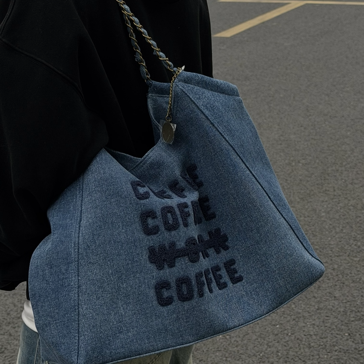 限量‼️（預購）STARBUCKS 星巴克 丹寧星咖系列 托特鏈條包