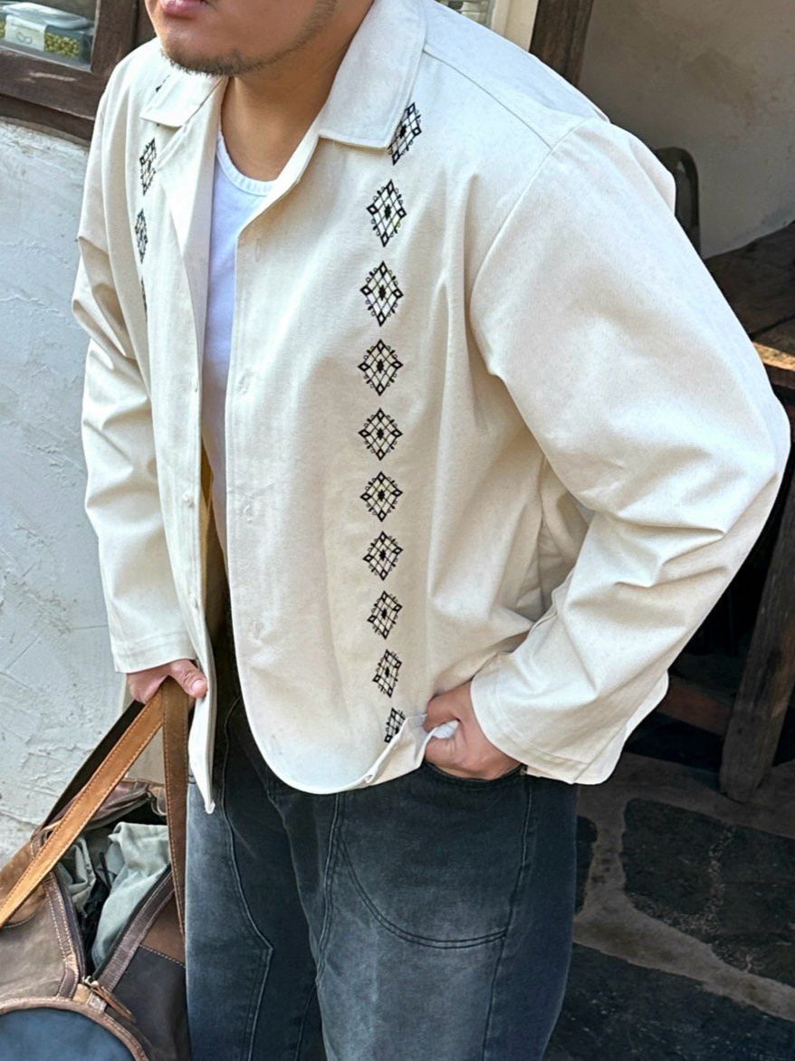 民族圖案長袖恤衫外套 LBT-012S