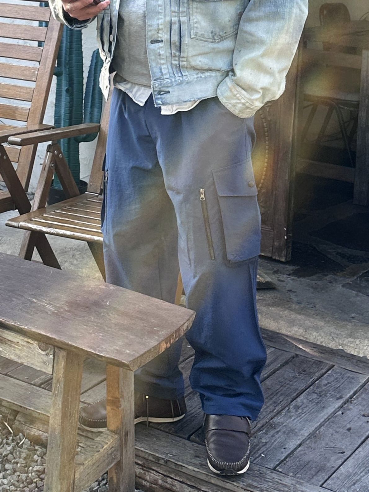 淨色可束腳工裝鬆身褲 LBT-013P