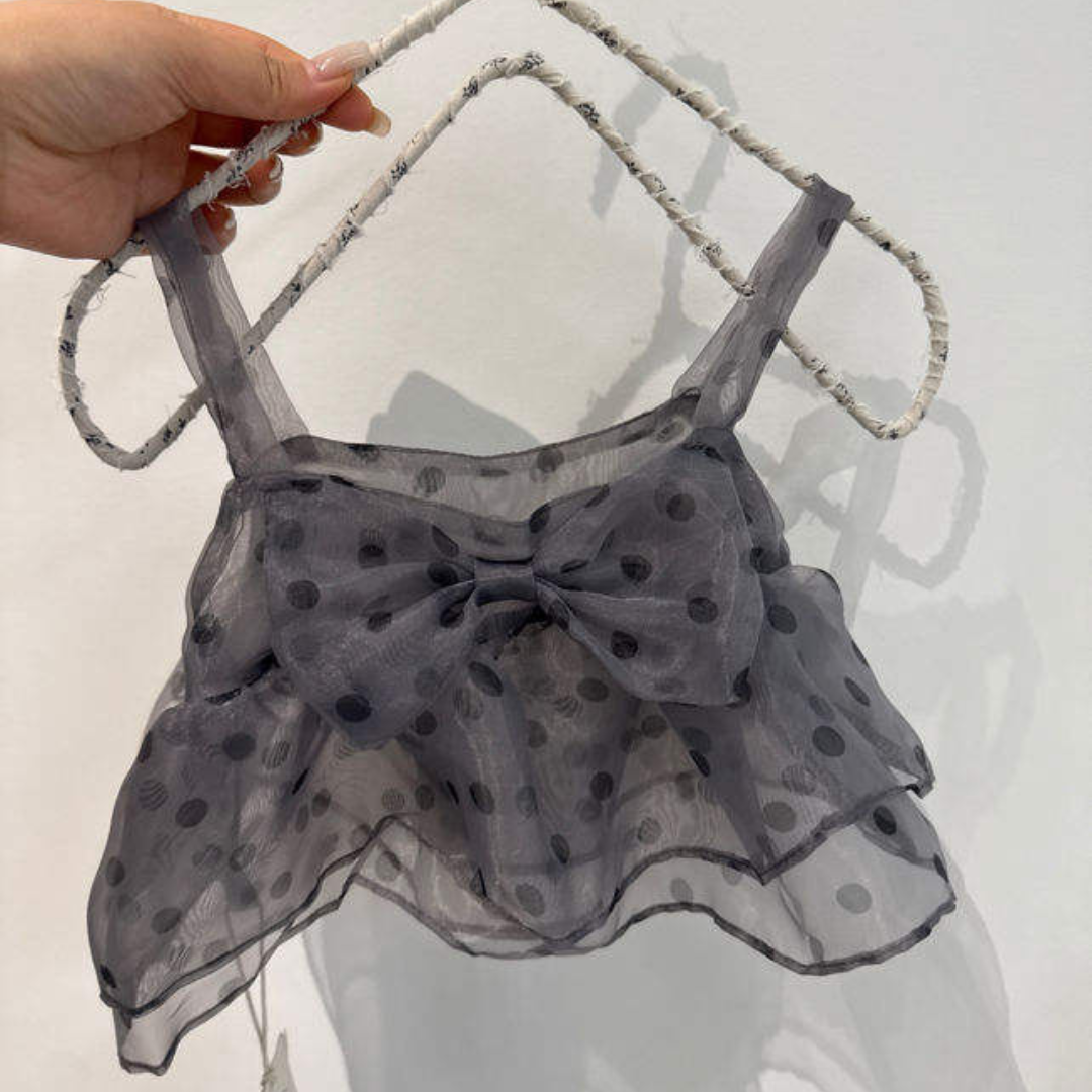 26夏 波點蝴蝶結背心