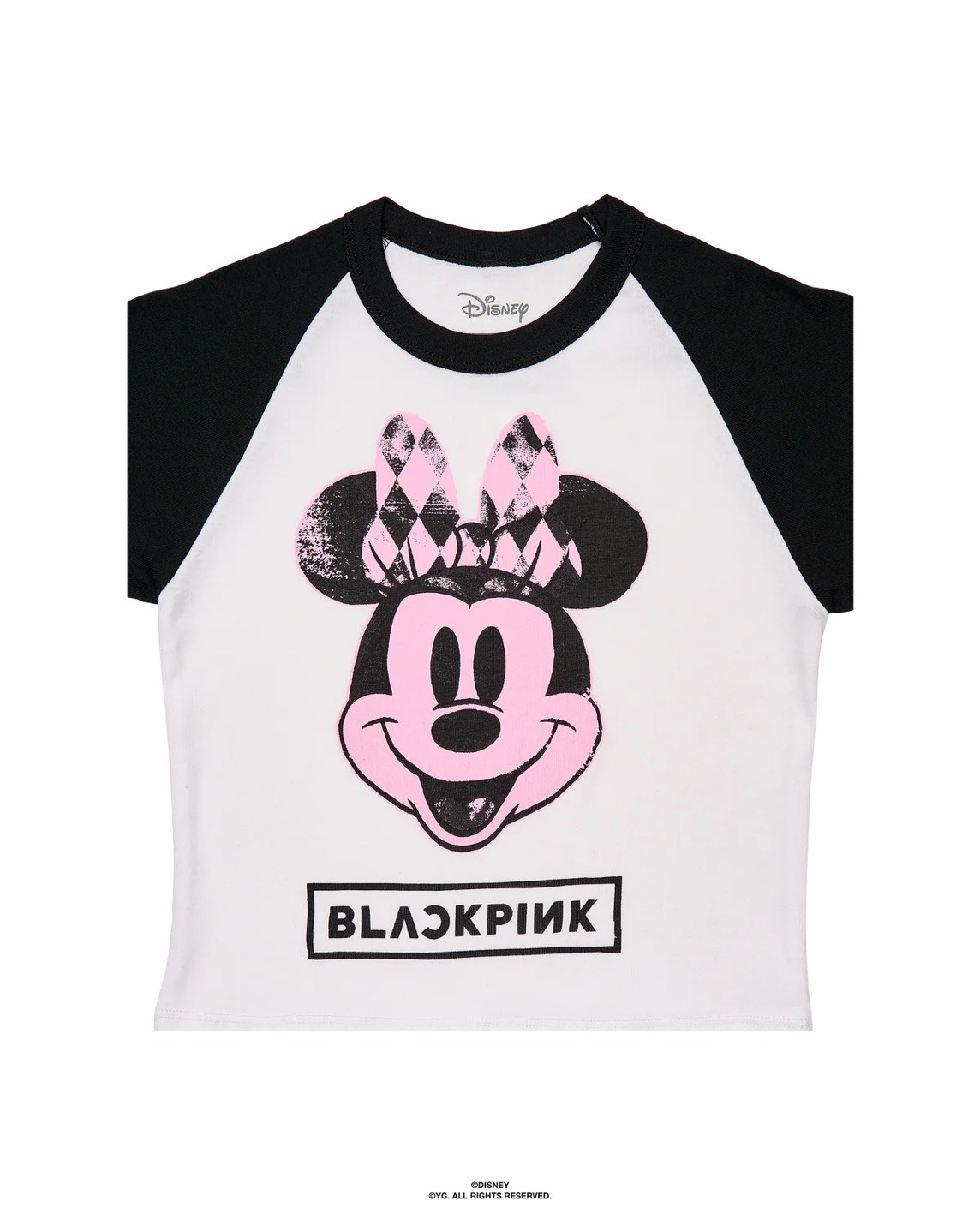 Disney x BLACKPINK Minnie Black Raglan Tee 短版短T