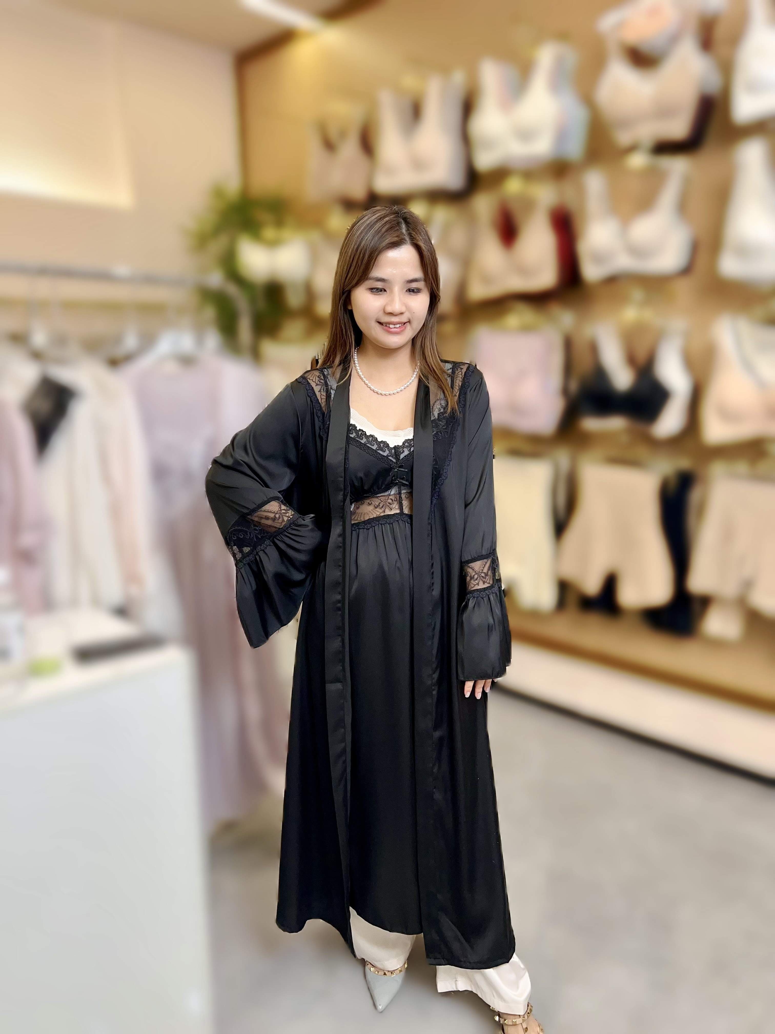 B21 ALM2688 訂製款塔夫綢蕾絲吊帶套裝 $308/1套  長46