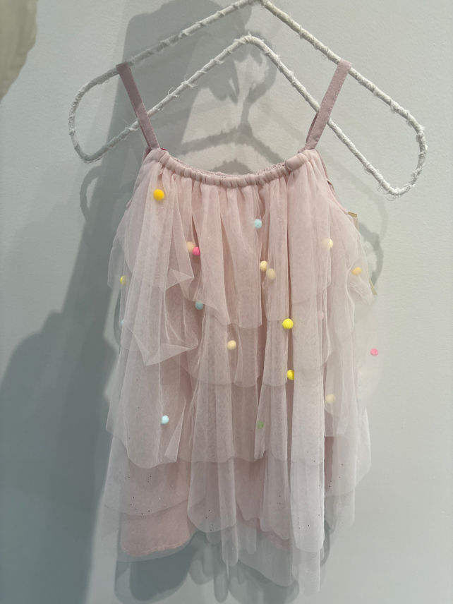 26夏 彩點霧粉蛋糕紗裙