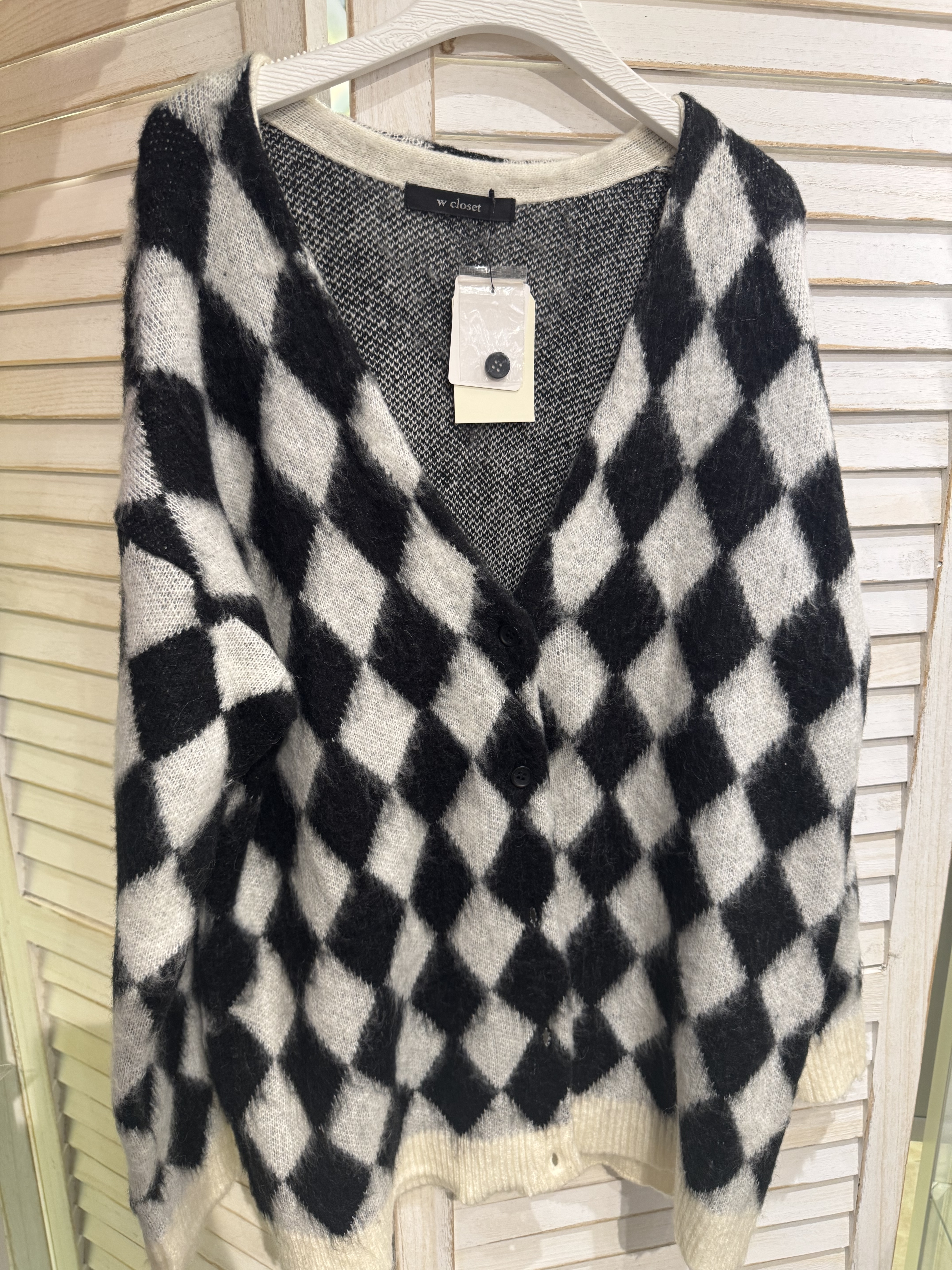 W CLOSET 黑色菱格外套