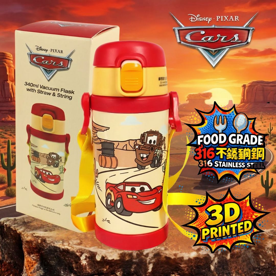 迪士尼反斗車王 - 兒童真空冷熱保溫杯-340ml(連飲管)