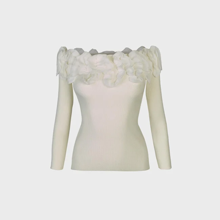 1AF0323-305 [ANNE FONTAINE] Feda Pullover White #H20F049119 (EU)