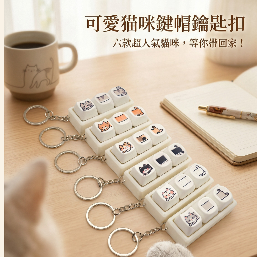 長條貓咪 鍵盤解壓匙扣