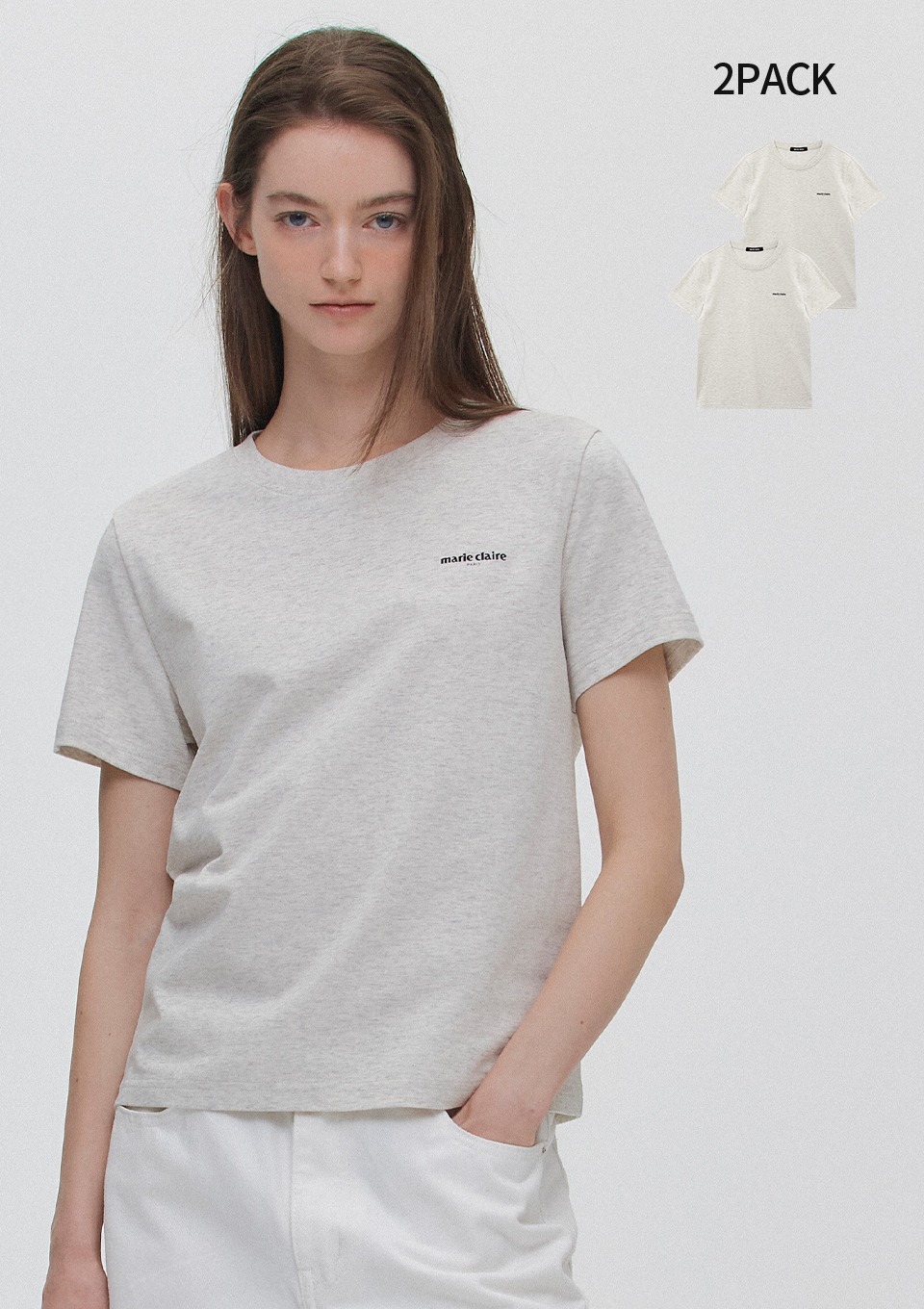 <韓國代購> MARIE CLAIRE CLASSIC LOGO REGULAR FIT PACK TEE