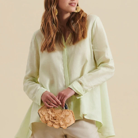 1AF0323-313 [ANNE FONTAINE] Ustaritz Shirt Green #P22F145818 (EU)