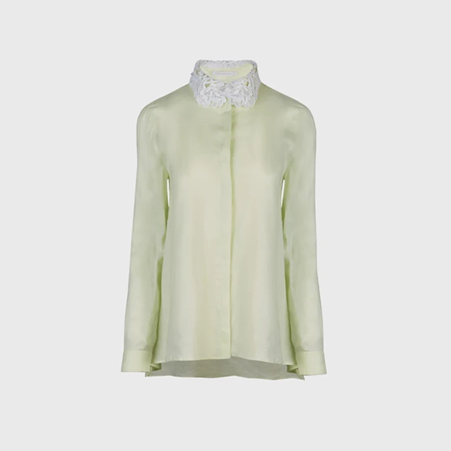 1AF0323-313 [ANNE FONTAINE] Ustaritz Shirt Green #P22F145818 (EU)